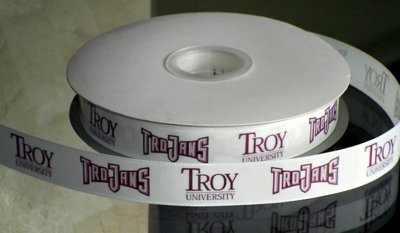 7/8" Troy University Trojans Inspired Custom Printed Grosgrain Ribbon