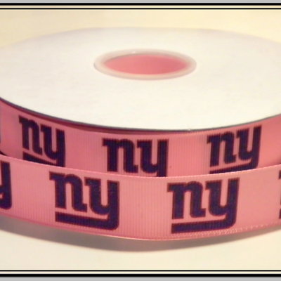7/8" giants inspired pink custom printed grosgrain ribbon