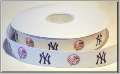 7/8"  Yankees Inspired Custom Printed Grosgrain Ribbon