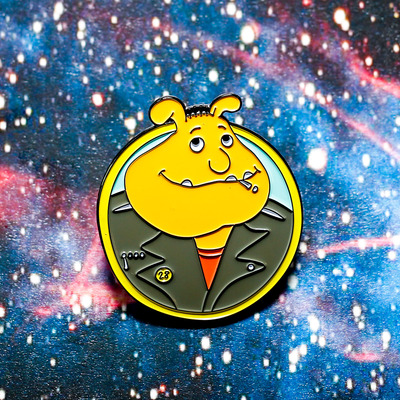 Binkee weasel enamel pin sw033