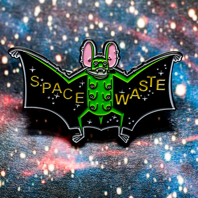 Space waste titty bat enamel pin sw026
