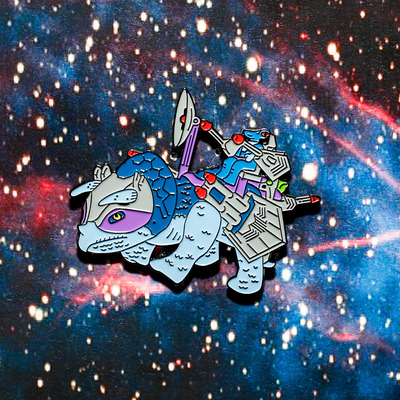 Armored triceratops enamel pin 007