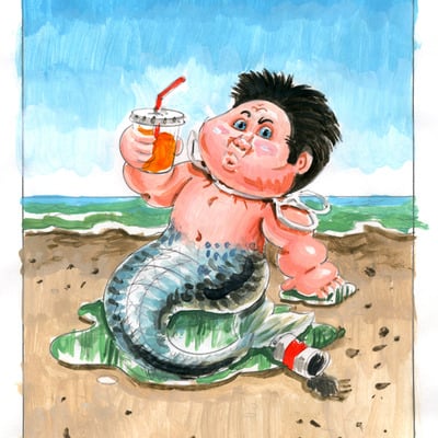 Mer manny / baloo steel color rough- custom garbage pail kids - Thumbnail 4