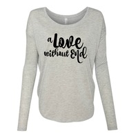 A Love Without End Athletic Gray Flowy Long Sleeve Tee - Thumbnail 2