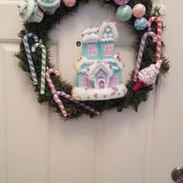 Blue Candy House Wreath