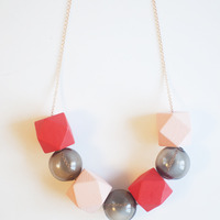 Pale Pink Glass Bead Necklace NL1049 - Thumbnail 1