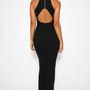 Black Maxi Elegant Slit Dress-2