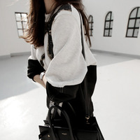 KOREAN STYLE ABCTRACT FIGURED VELVET WOOLEN SWEATSH Y0117 - Thumbnail 1