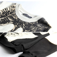 KOREAN STYLE ABCTRACT FIGURED VELVET WOOLEN SWEATSH Y0117 - Thumbnail 3