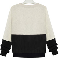 KOREAN STYLE ABCTRACT FIGURED VELVET WOOLEN SWEATSH Y0117 - Thumbnail 4