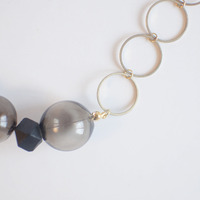 Glass Beads Metal Necklace NL1043 - Thumbnail 2