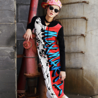 MAXMARTIN LETTERS PRINTED HOODED SWEATERDRESS M7833D353 - Thumbnail 1