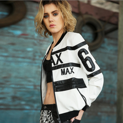 Maxmartin black sriped baseball jacket m001151j1