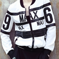 MAXMARTIN BLACK SRIPED BASEBALL JACKET M001151J1 - Thumbnail 2