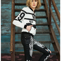 MAXMARTIN BLACK SRIPED BASEBALL JACKET M001151J1 - Thumbnail 3