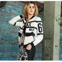 MAXMARTIN BLACK SRIPED BASEBALL JACKET M001151J1 - Thumbnail 4