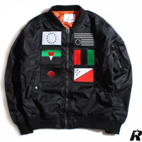 BIG SAM JAPANESE STYLE MILITARY FLIGHT BASEBALL UNIFORM GREEN BLACK JACKET - Thumbnail 2