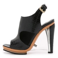 Rodarte Croc Embossed Sandals Size 39 - Thumbnail 2