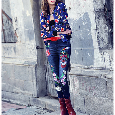 Maxmartin dark blue hip hop style sweatshirt m6652j153 - Thumbnail 5