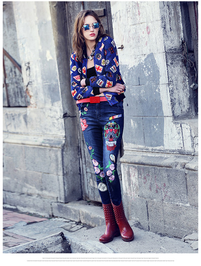 MAXMARTIN DARK BLUE HIP HOP STYLE SWEATSHIRT M6652J153