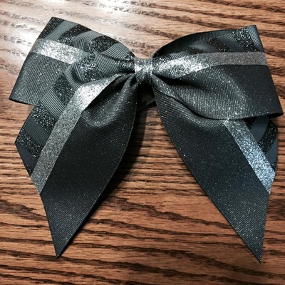 Glitter- dark grey, black stripes, silver - Thumbnail 2