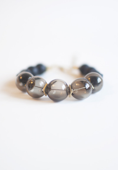 Black Onyx Glass Beads Bracelet BL0999