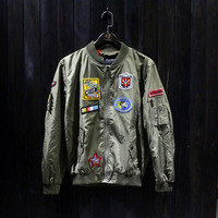 RUOSEN SKATEBOARD AIR FORCE FLIGHT DARK BLUE GREEN BLACK JACKET - Thumbnail 2