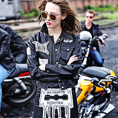 Maxmartin retro style cool motorcycle jacket m8561j153 - Thumbnail 5