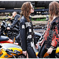 MAXMARTIN RETRO STYLE COOL MOTORCYCLE JACKET M8561J153 - Thumbnail 2