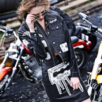 MAXMARTIN RETRO STYLE COOL MOTORCYCLE JACKET M8561J153 - Thumbnail 3