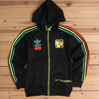 STAR WARS BOBAFETT MUSIC REGGAE HOODIE BLACK MULTICOLORED JACKET V32822 - Thumbnail 1