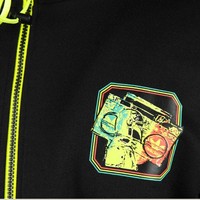 STAR WARS BOBAFETT MUSIC REGGAE HOODIE BLACK MULTICOLORED JACKET V32822 - Thumbnail 3