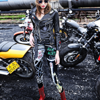 MAXMARTIN PATCH WORK SLIM PU LEATHER JACKET M1002J453 - Thumbnail 3