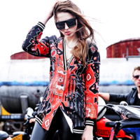 MAXMARTIN ETHNIC THREE BUTTONS LONG BASEBALL COAT M8543J253 - Thumbnail 1