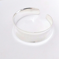 Thick Smooth Curve Bangle - Silver - Thumbnail 2