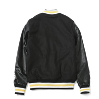 H EXTREME NATURE WOOLEN CAMO BLACK SYNTHETIC LEATHER SLEEVE JACKET - Thumbnail 1