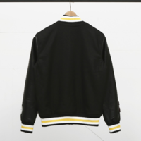 H EXTREME NATURE WOOLEN CAMO BLACK SYNTHETIC LEATHER SLEEVE JACKET - Thumbnail 3