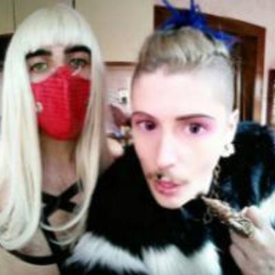 Muscle texture studded mask - blood