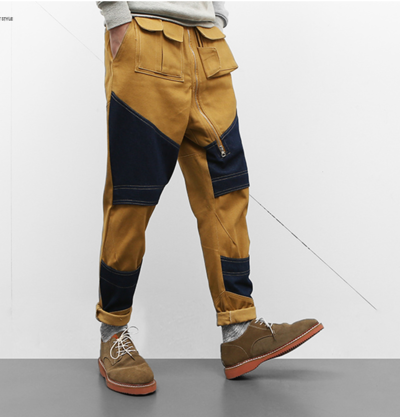 KLEPH DORAKU 3D RETRO STITCHED KHAKI SLACK PANTS