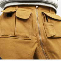 KLEPH DORAKU 3D RETRO STITCHED KHAKI SLACK PANTS - Thumbnail 3