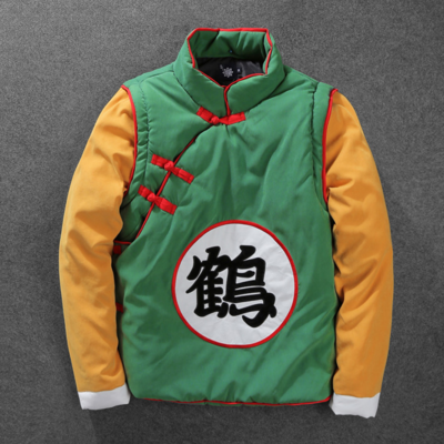 Original japanese style plate buttons patchwork dragon ball coat - Thumbnail 4