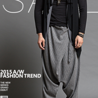 KOREAN DESIGN CROTCH HAREM CASUAL GREY PANTS - Thumbnail 1