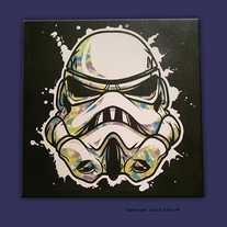 Large Storm Trooper head painted canvas