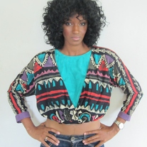 VTG Sporty Navajo Print Cardi-Top