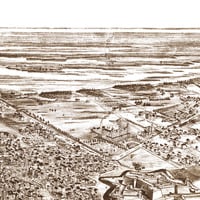 St. Augustine, Florida in 1885 - Bird's Eye View Map, Aerial, Panorama, Vintage, Antique, Reproduction, Giclée, Fine Art, Wall Art, History - Thumbnail 4