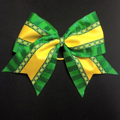 Green and yellow/gold- glitter, stripes, and argyle - Thumbnail 3