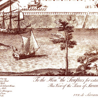 Savannah, Georgia in 1734 - Bird's Eye View, Aerial, Panorama, Vintage, Antique, Reproduction, Giclée, Fine Art, Wall Art, History - Thumbnail 1