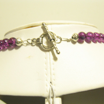 Pink and silver polymer clay necklace