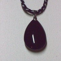 Black teardrop pendant necklace - Thumbnail 1