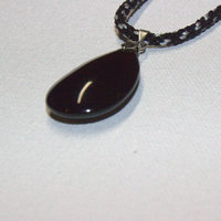 Black teardrop pendant necklace - Thumbnail 4